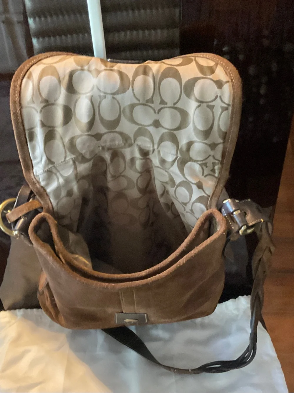 Coach Brown Suede Fringe Shoulder Bag - Picture 2 of 2